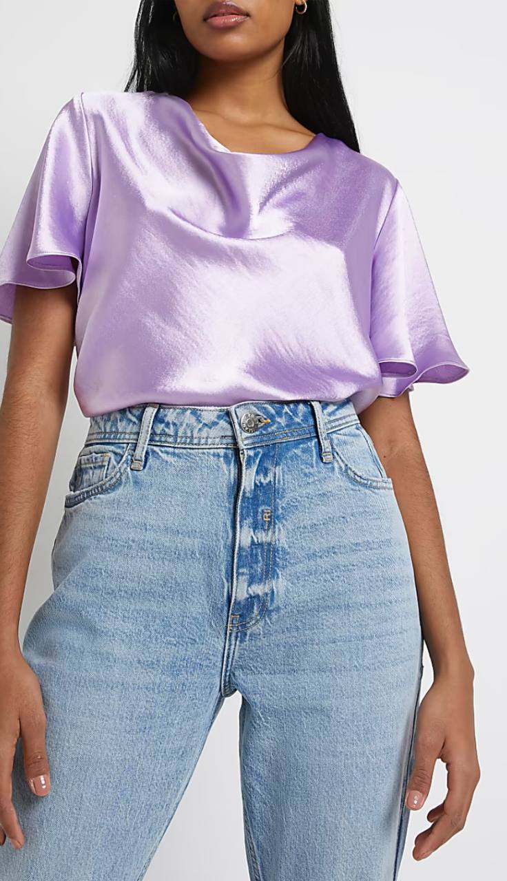 Bluza din satin cu maneca scurta