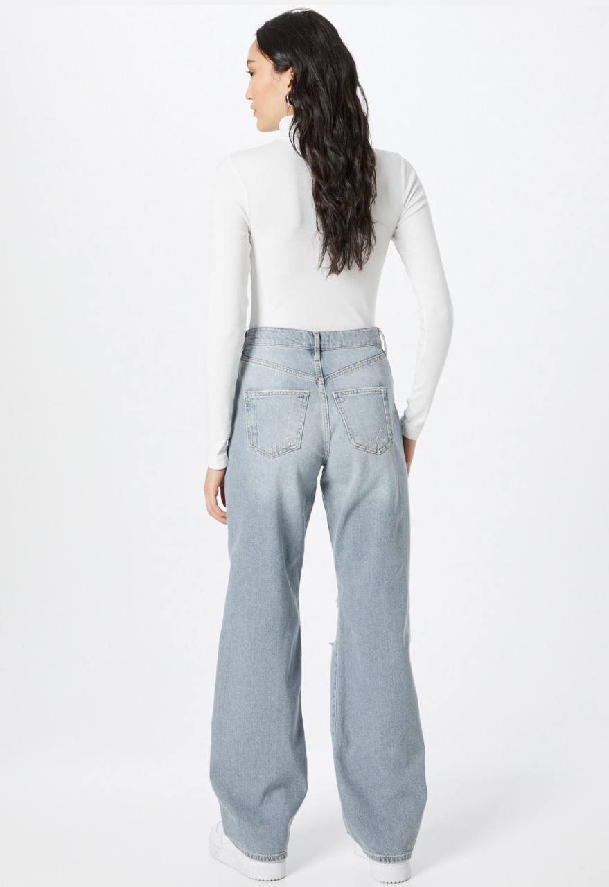 Jeans largi cu talie inalta