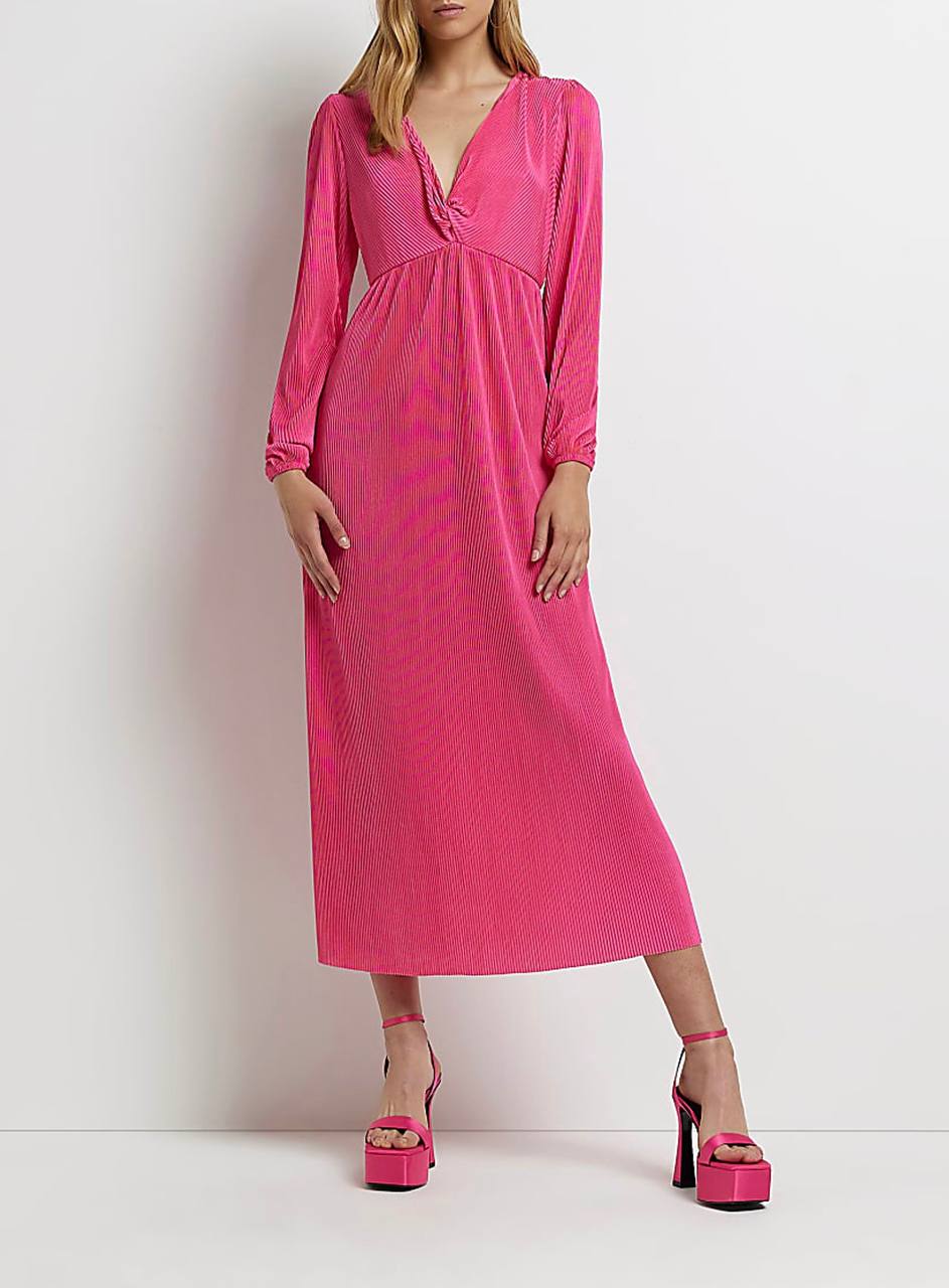 Rochie plisata roz