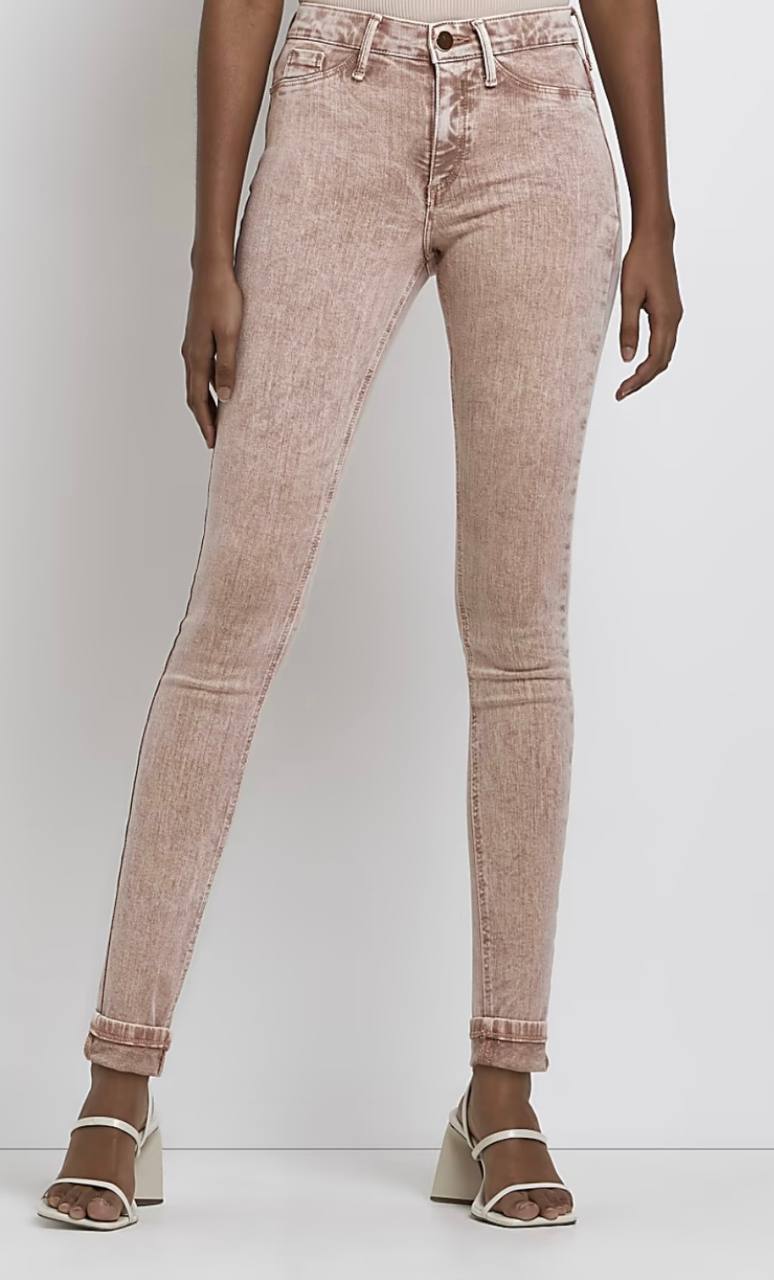 Jeans skinny roz prafuit