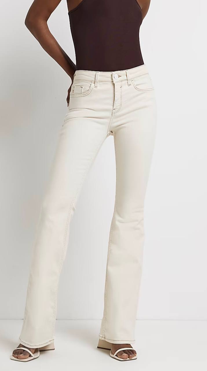 Jeans flare bej