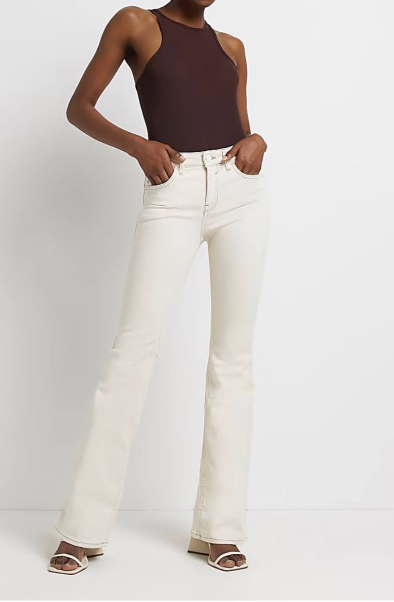 Jeans flare bej