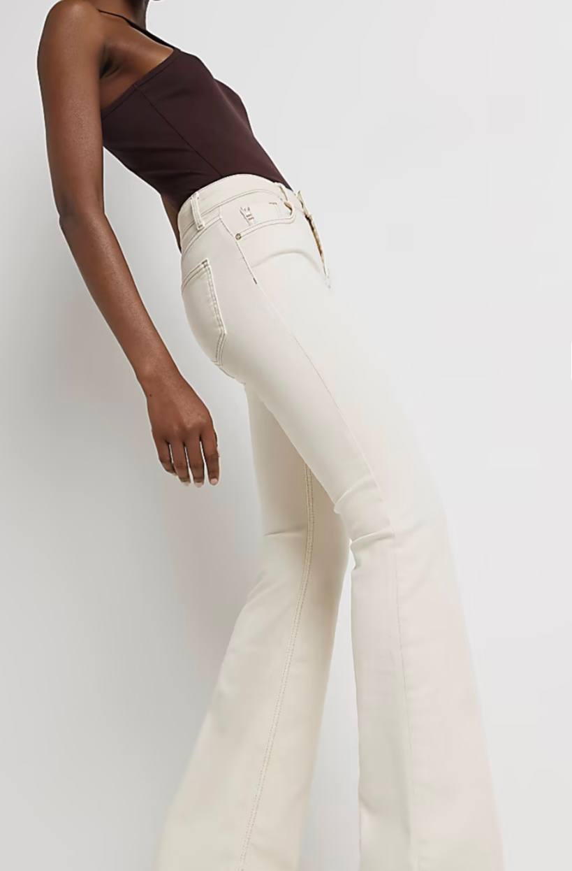 Jeans flare bej