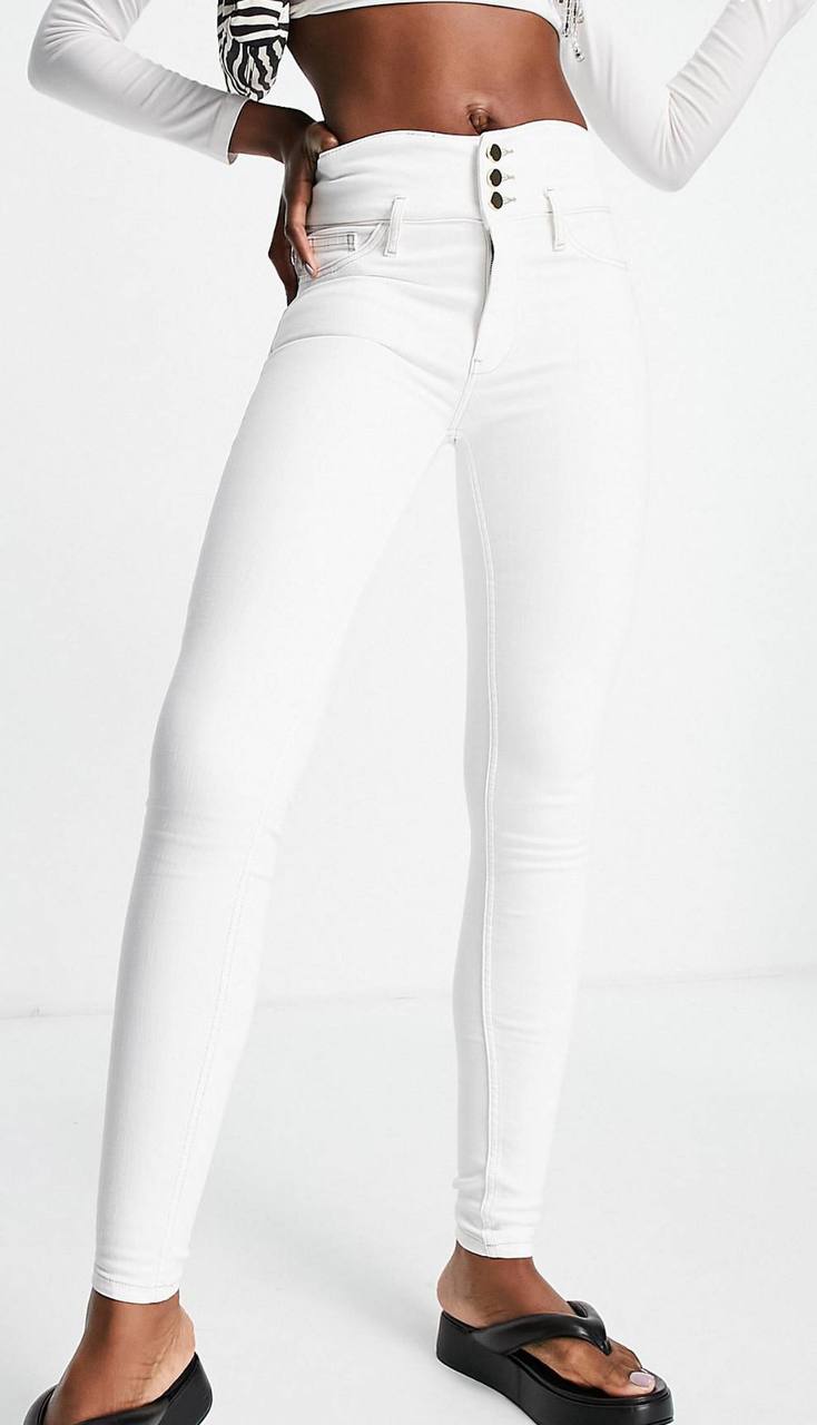 Jeans skinny cu talie inalta