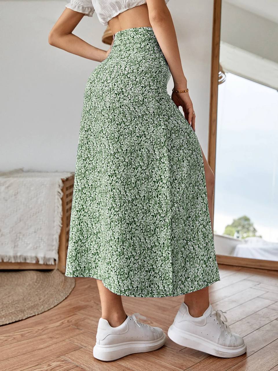 Fusta midi din satin